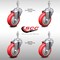 Service Caster 4 Inch SS Red Polyurethane Wheel Swivel 10mm Threaded Stem Caster Set SCC SCC-SSTS20S414-PPUB-RED-M1015-4 - alternate 4
